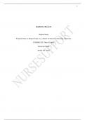 N 494 Qualitative Research Assignment. (Evidence Based Practice Guideline)Aspen University . 2023 Most Recent Graded A+ Assignment.