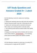 UST Study Questions and Answers Graded A+ | Latest 2024