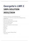 LATEST Georgette's LMR 2 100% SOLUTION 2023//2024