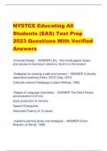 NYSTCE Educating All Students (EAS) Test Prep 2023 Questions With Verified Answers