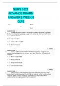 NURS 6521 ADVANCE PHARM ANSWERS WEEK 6 QUIZ