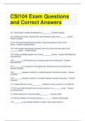 CSI104 Exam Questions and Correct Answers