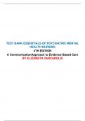 Essentials of Psychiatric Mental Health Nursing 4th Edition Varcarolis Test Bank