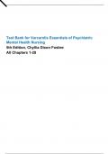 Test Bank Varcarolis Essentials of Psychiatric Mental Health Nursing 5th Edition Fosbre Questions & Answers with rationales (Chapter 1-28)