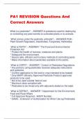 PA1 REVISION Questions And Correct Answers