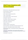 CSUF Exam Questions with Correct Answers 