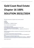 UPDATED Gold Coast Real Estate Chapter 16 100% SOLUTION 2023//2024