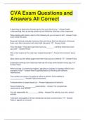 CVA Exam Questions and Answers All Correct