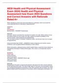 HESI Health and Physical Assessment Exam 2024| Health and Physical Assessment hesi Exam 2024 Questions and Correct Answers with Rationale Rated A+