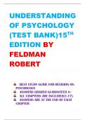 UNDERSTANDING   PSYCHOLOGY   (TEST BANK)15TH EDITION BY FELDMAN  ROBERT