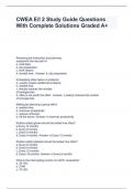 CWEA EI 2 Study Guide Questions With Complete Solutions Graded A+.