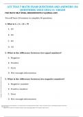 ATI TEAS 7 LATEST 2024 MATH EXAM 2024/ QUESTIONS AND ANSWERS/ OVER 100 QUESTIONS