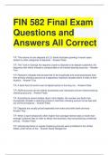 FIN 582 Final Exam Questions and Answers All Correct