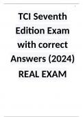 TCI Seventh Edition Exam with correct Answers (2024) REAL EXAM