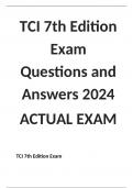 TCI 7th Edition Exam Questions and Answers 2024 ACTUAL EXAM