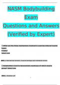 NASM BODYBUILDING EXAM 100% ACCURATE ANSWERS GRADED A+ 2023