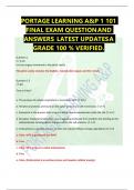 PORTAGE LEARNING A&P 1 101 FINAL EXAM QUESTIONAND ANSWERS LATEST UPDATESA  GRADE 100 % VERIFIED. Question 1 5 / 5 pts List two organs contained in the pelvic cavity. The pelvic cavity contains the bladder, reproductive organs and the rectum Question 2 5 /