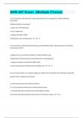 AHN 447 Exam #1 (Multiple Choice)|137 Questions with 100% Correct Answers | Verified | Latest Update|36 Pages