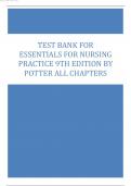 Essentials for Nursing Practice 9th Edition Potter Test Bank. All chapters