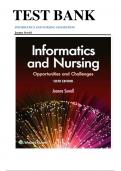 Test Bank for Informatics and Nursing 6th Edition by Jeanne Sewell ISBN: 9781496394064 Chapter 1-25 Complete Guide.