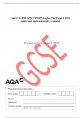 8463/1H AQA GCSE PHYSICS Higher Tier Paper 2 2023 QUESTION AND ANSWERS A GRADE.