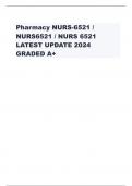 Pharmacy NURS-6521 /  NURS6521 / NURS 6521  LATEST UPDATE 2024  GRADED A+