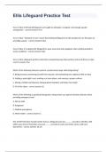 Ellis Lifeguard Practice Test Question and answers  Question and answers 100% complete solution 2023/2024