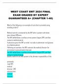 WEST COAST EMT 2024 FINAL  EXAM GRADED BY EXPERT  GUARANTEED A+ (CHAPTER 1-40)