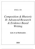 ENGL 101 COMPOSITION & RHETORIC II(ADVANCED RESEARCH & EVIDENCE