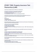 STUDY THIS: Property Insurance Test Pearson Vue (LAW) Questions with correct Answers 2024( A+ GRADED 100% VERIFIED).