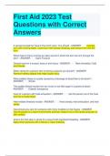 First Aid 2023 Test Questions with Correct Answers (1)