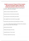 Health Assessment Chapter 28 The Complete Physical Assessment: Infant, Child, and Adolescent questions with correct answers