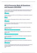 ACLS Precourse Work 49 Questions and Answers 2023/ 2024