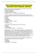 WCU Pathophysiology 370 Final Exam Questions with Complete Solutions