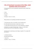 CH. 31 Functional Assessment of the Older Adult questions with correct answers