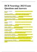 HCB Neurology 2023 Exam Questions and Answers