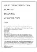 ADULT CCRN CERTIFICATION MODULE 9 ENDOCRINE 4 PRACTICE TESTS 2024