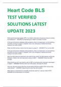 Heart Code BLS TEST VERIFIED SOLUTIONS LATEST UPDATE 2024