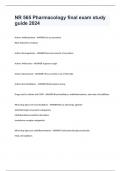 NR 565 Pharmacology final exam study guide 2024