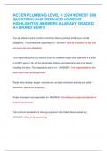 NCCER PLUMBING LEVEL 1 2024 NEWEST 200  QUESTIONS AND DETAILED CORRECT  HIGHLIGHTED ANSWERS ALREADY GRADED  A+.BRAND NEW!!!