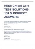 LATEST HESI: Critical Care TEST SOLUTIONS 100 % CORRECT ANSWERS