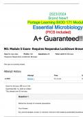 Portage Learning BIOD 171 Module 5 Exam || Essential Microbiology Updated 2024  (PICS included) A+ Guaranteed!! Brand New!! 