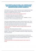 NR 326 MENTAL HEALTH EXAM 1 100% VERIFIED EXAM  WITH (100) QUESTIONS & CORRECTLY HIGHLIGHTED  ANSWERS REVISED ALREADY RANKED A+.