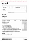 Actual 2024 AQA A-LEVEL BIOLOGY 7402/3 Paper 3 Merged Question Paper + Mark Scheme