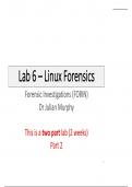 f Lab 6 Linux Forensics Forensic Investigations (FORIN) Dr Julian Murphy