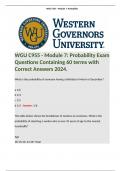 WGU C955 - Module 7: Probability Exam Questions Containing 60 terms with Correct Answers 2024. 