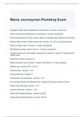 Maine Journeyman Plumbing Exam Questions and Answers