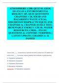 ATMOSPHERE (CH8) QUIZ #5, GEOG  181-EXAM 4, ENVIRONMENTAL  BIOLOGY 105, QUIZ QUESTIONS  CHAPTERS 1-20, SOLID AND  HAZARDOUS WASTE (CH.16),  SDSUBIO315CH16PRACTICEQUIZ, ENS  CHAPTER 16, CHAPTER 10 SELF TEST,  RENEWABLE ENERGY (CH.18), WATER  RESOURCES (CH1