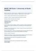 MGSC 395 Exam 1 University of South Carolina Questions and Answers