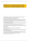 NFHS Soccer Test Questions with Complete Verified Solutions 2024